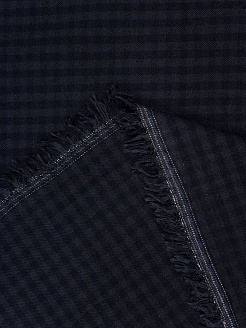 Костюмная клетка,T/R Темно-синий - фото №3